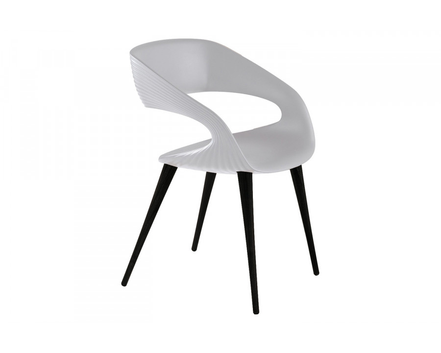 Bellini Shape Dining Chair - White, with Anthracite legs