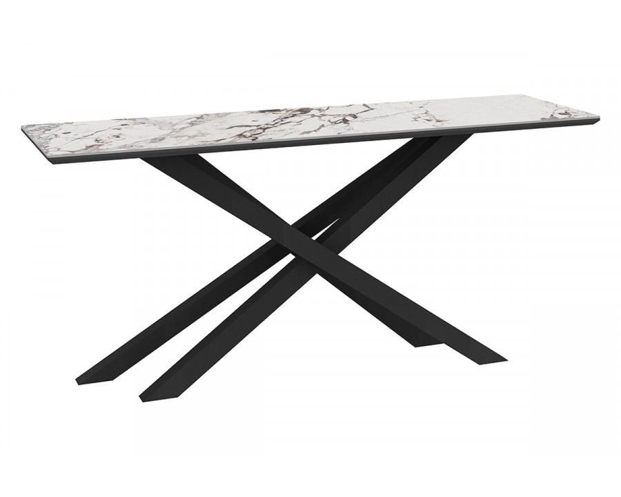 Bellini Stella Sofa Table with Shiny Ceramic Top and Solid Ash Legs - Capraia