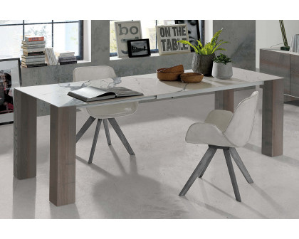 Bellini Thin Extension Dining Table - White/Gray