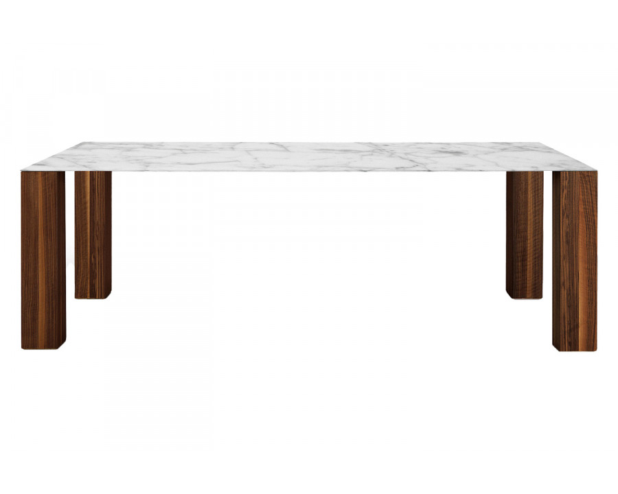 Bellini Thin Extension Dining Table - White/Walnut