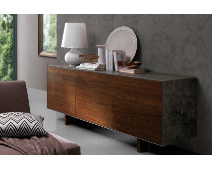 Bellini Thin Sideboard - Gray/Walnut