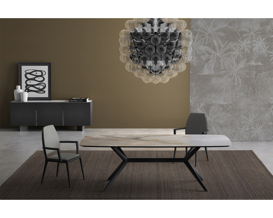 Bellini Tronco Dining Table - Gray/Black, 95"