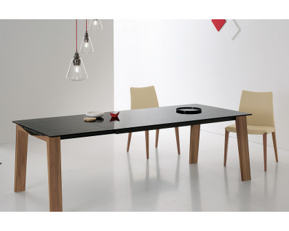 Bellini - Unico Extension Dining Table in Black/Walnut