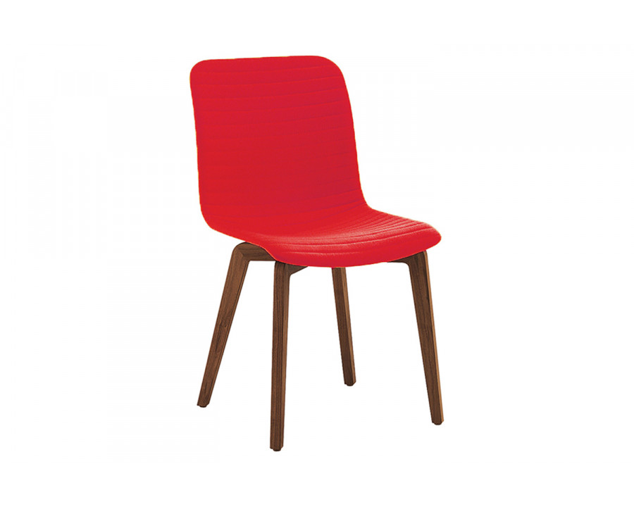 Bellini Vela Dining Chair Set of 2 - Red/Walnut