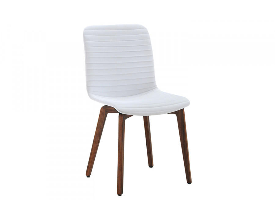 Bellini Vela Dining Chair Set of 2 - White/Walnut