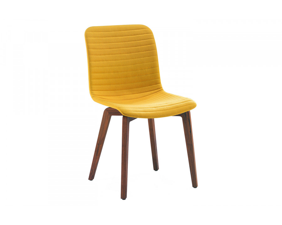 Bellini Vela Dining Chair Set of 2 - Yellow/Walnut