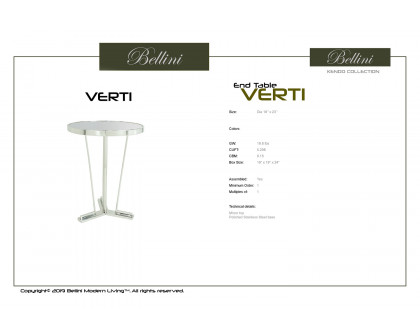 Bellini - Verti End Table in Silver