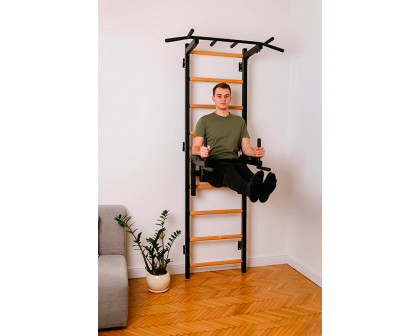 BenchK 721B Wall bar with Pull-Up Bar - Black/Wood