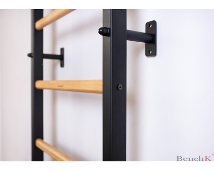 BenchK - 721+A Wood Wall bar with Pull-Up Bar and Gymnastic Accessories