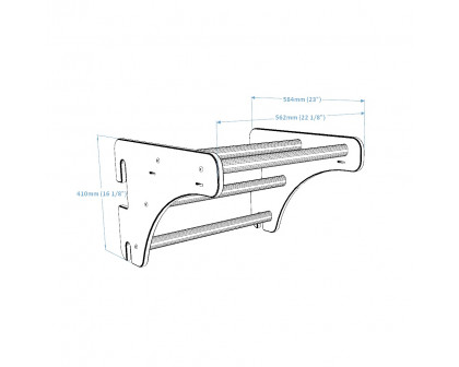 BenchK PB076 Adjustable Wooden Pull-Up Bar for Wall Bars - Oak