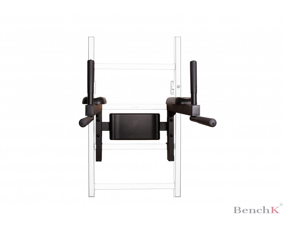 BenchK DB1B Dip Bar with Back Support - Black