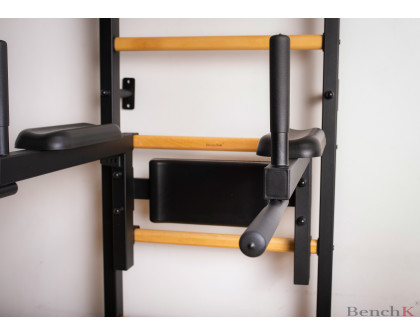 BenchK DB1B Dip Bar with Back Support - Black