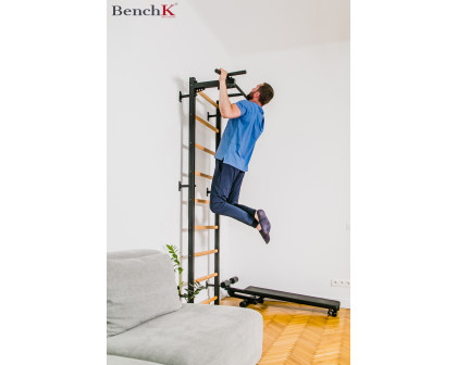 BenchK PB2B Fixed Steel 6-grip Pull-Up Bar - Black