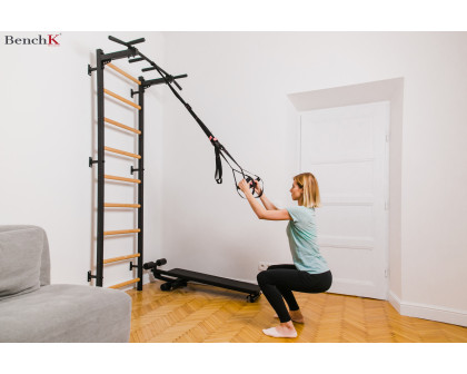 BenchK PB2B Fixed Steel 6-grip Pull-Up Bar - Black