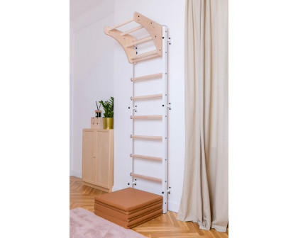 BenchK PB204 Adjustable Wooden Pull-Up Bar for Wall Bars - Light Beech