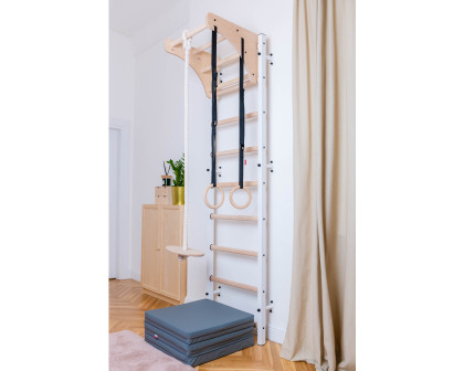 BenchK PB204 Adjustable Wooden Pull-Up Bar for Wall Bars - Light Beech