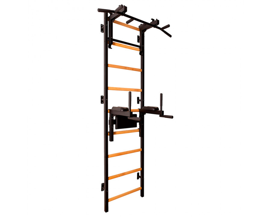 BenchK - 732 Wood Wall Bar with Convertible Pull-Up Bar and Dip Bar