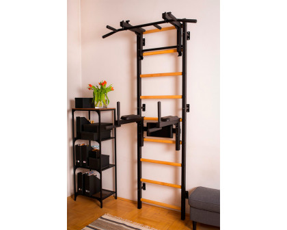 BenchK - 732 Wood Wall Bar with Convertible Pull-Up Bar and Dip Bar