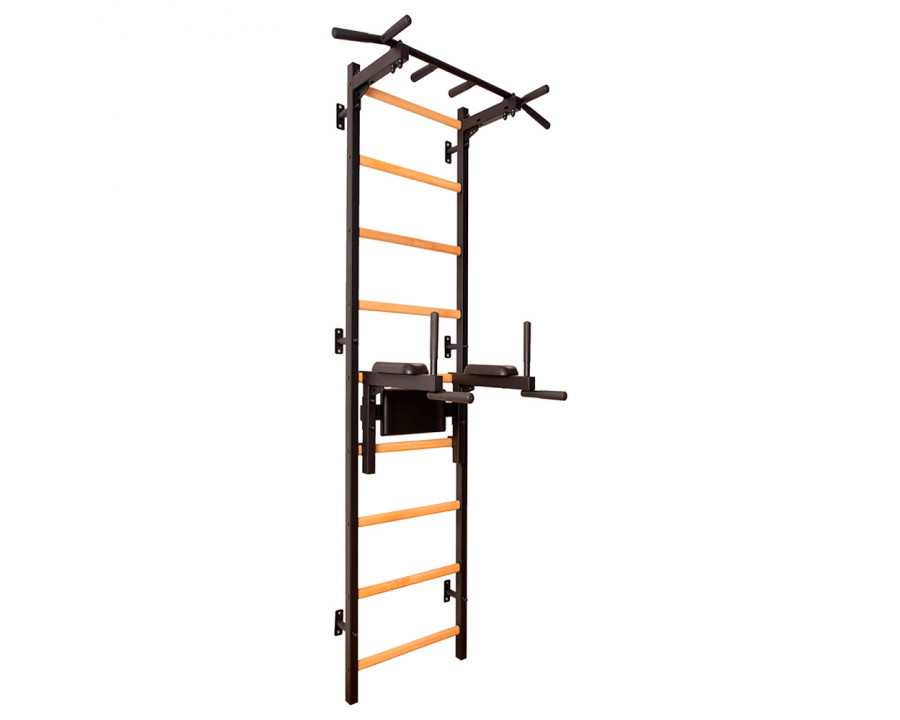 BenchK - 722 Wood Wall Bar with Pull-Up Bar and Dip Bar