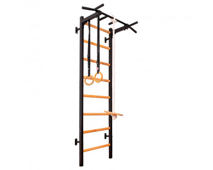 BenchK - 221+GA Wood Wall Bar with Fixed Pull-Up Bar and Gymnastic Accessories