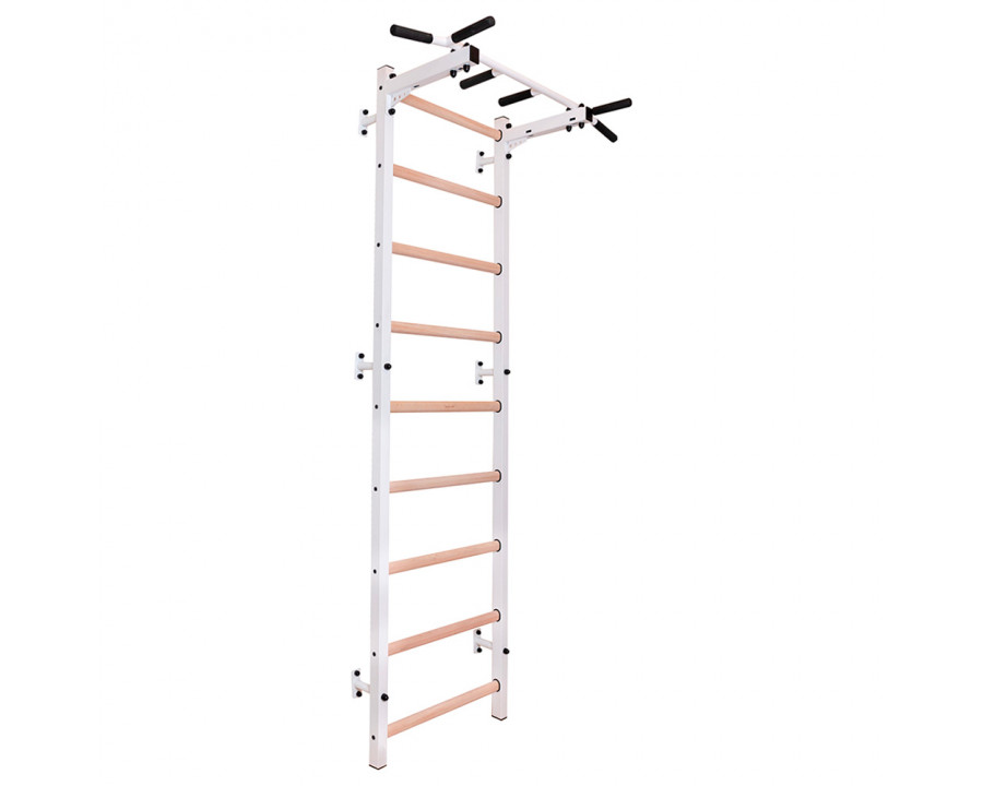 BenchK 721W Wall bar with Pull-Up Bar - White/Wood