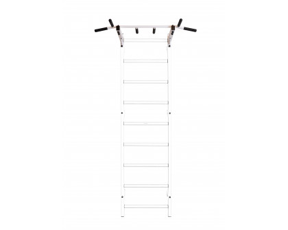 BenchK PB2W Fixed Steel 6-grip Pull-Up Bar - White