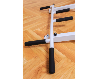 BenchK PB2W Fixed Steel 6-grip Pull-Up Bar - White