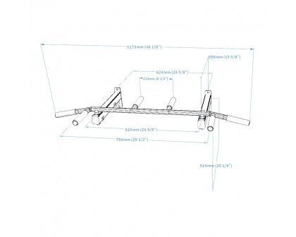 BenchK PB2W Fixed Steel 6-grip Pull-Up Bar - White