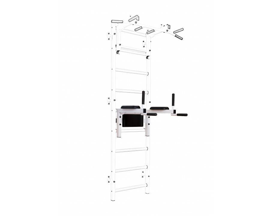 BenchK DB1W Dip Bar with Back Support - White