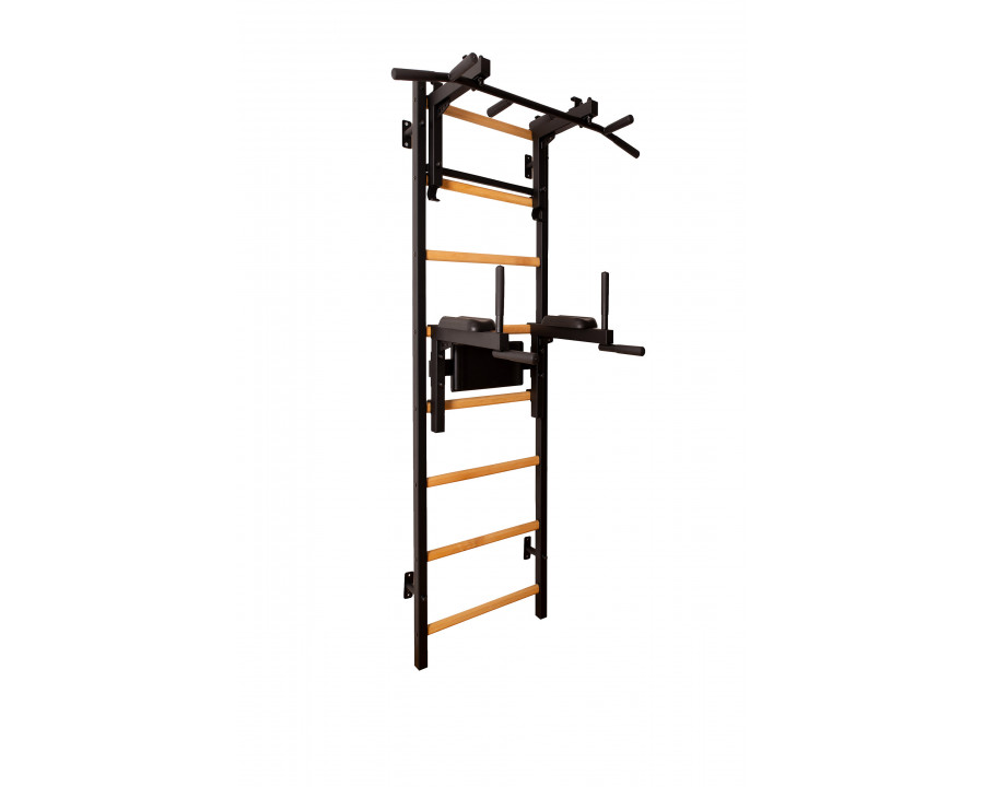 BenchK - 232B Wood Wall Bar with Convertible Pull-Up Bar and Dip Bar