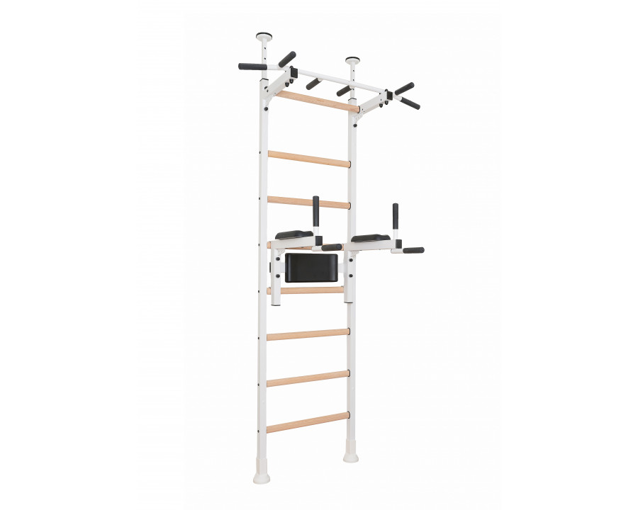 BenchK - 522 Wood Wall Bar with Pull-Up Bar and Dip Bar