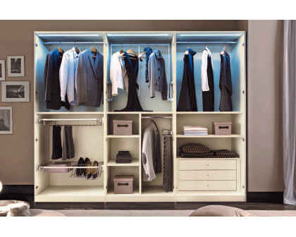 Camelgroup Onda 6-Doors Wardrobe with Mirrors - White