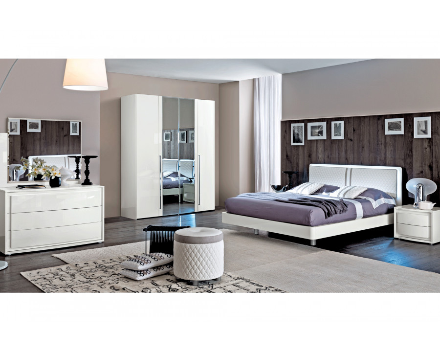 Camelgroup Dama Bianca Queen Size Bed with Storage - White