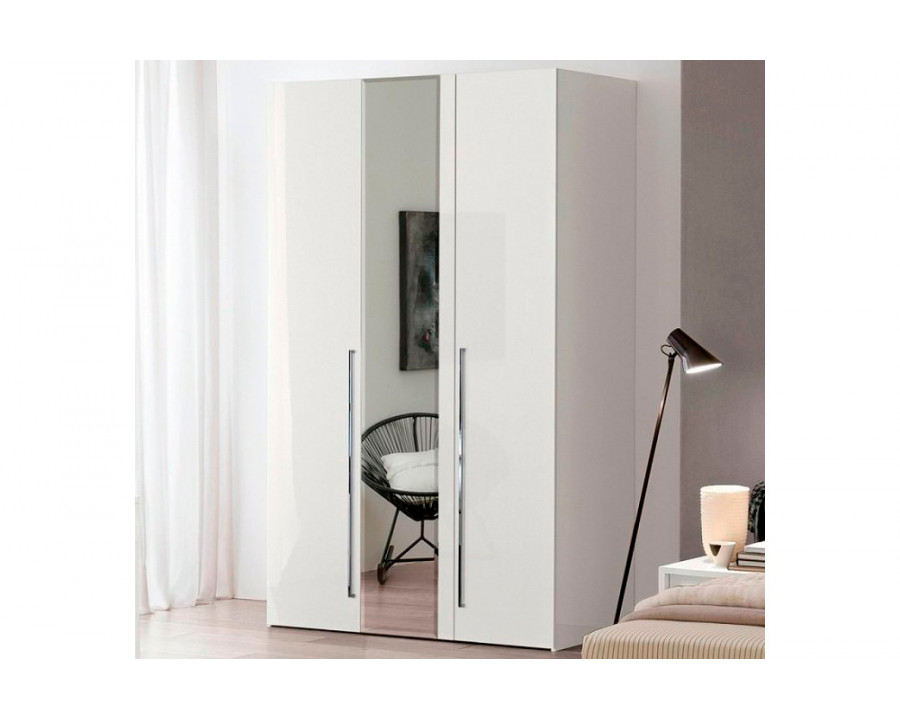 Camelgroup Dama Bianca 3-Door 1-Glass Wardrobe - White