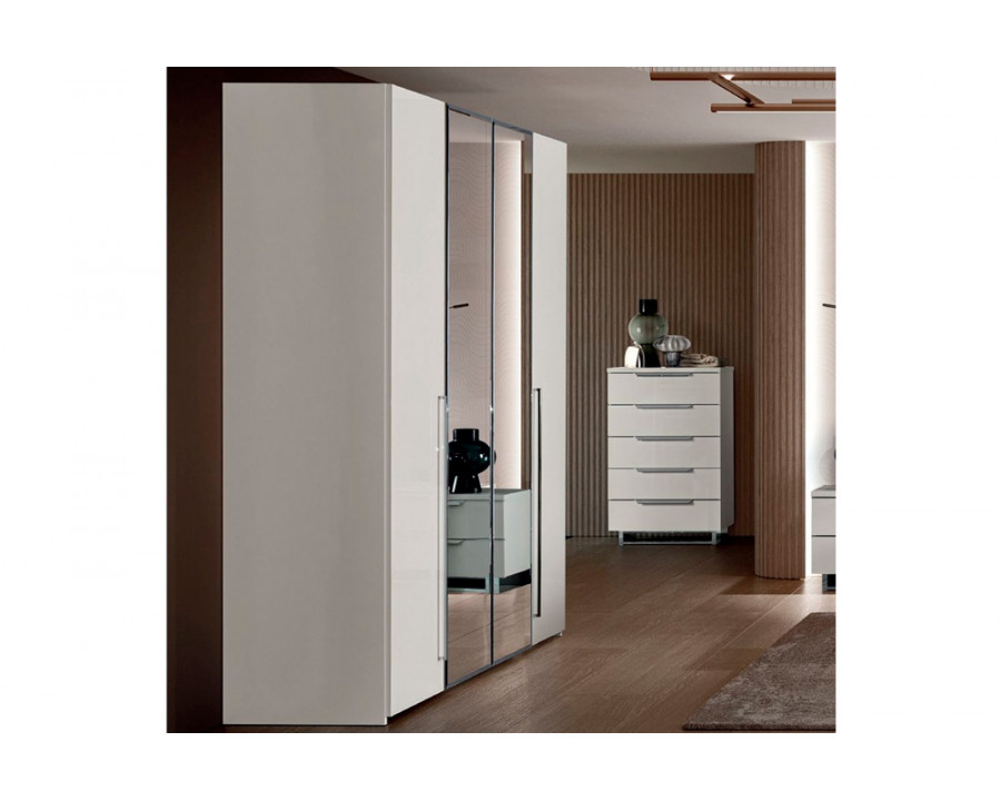 Camelgroup Dama Bianca 4-Door 2-Glass Wardrobe - White