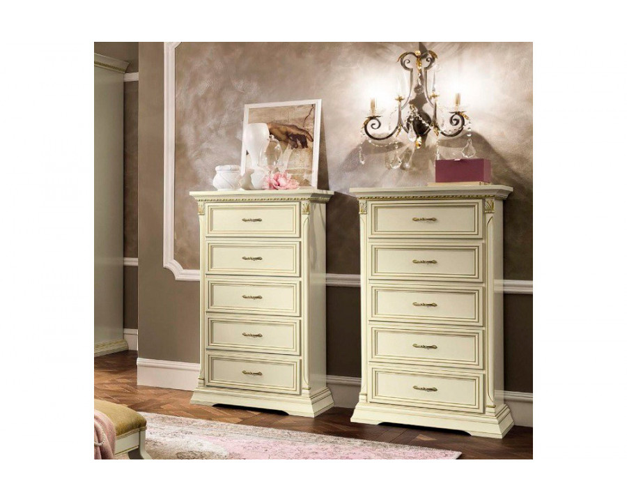 Camelgroup - Treviso Night 5 Drawer Chest in White Ash