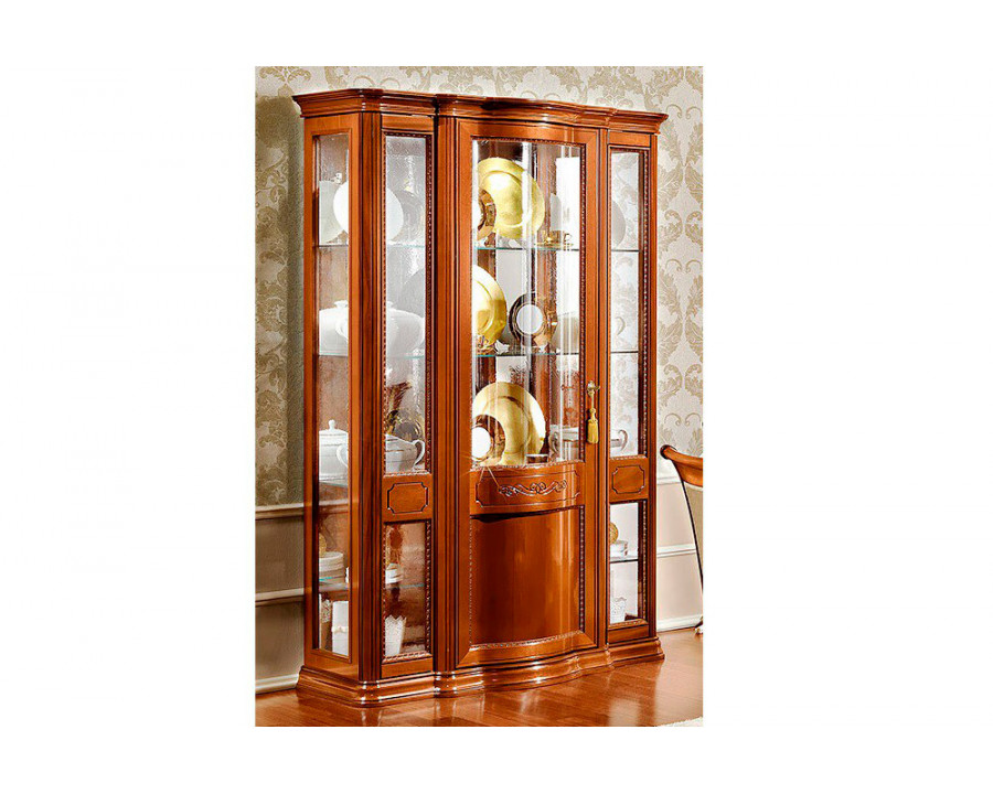 Camelgroup Torriani Day 3-Door China Cabinet with Mirrors - Walnut