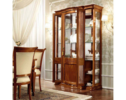 Camelgroup™ Torriani Day 3-Door China Cabinet with Mirrors - Walnut