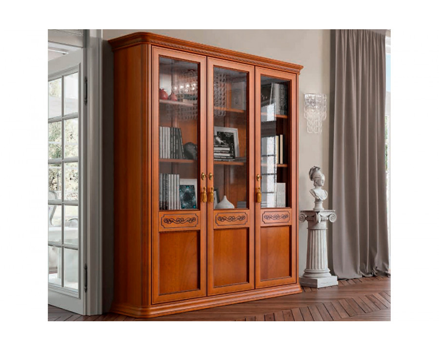 Camelgroup Torriani Bookcase with 3 Wooden Doors and 4 Wooden Shelves - Walnut