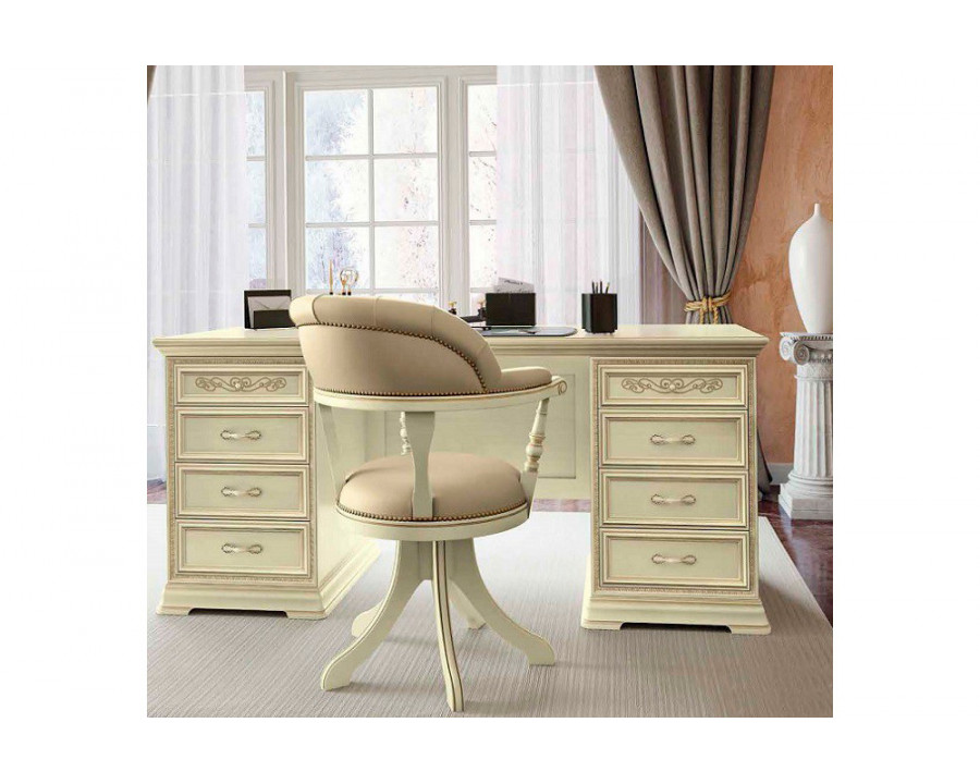 Camelgroup Torriani Maxi Writing Desk with Drawers - Ivory