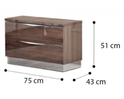 Camelgroup™ Platinum 2 Drawer Maxi Night Table - Silver Birch