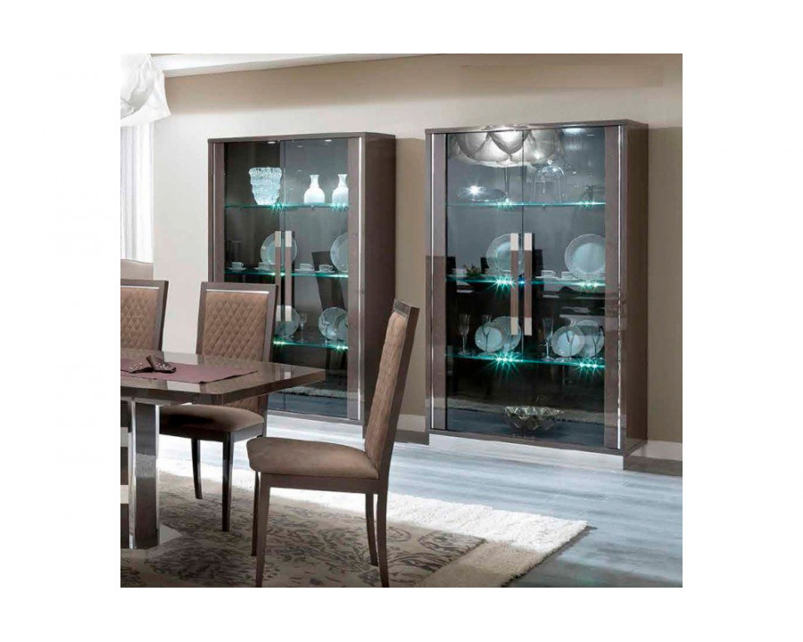 Camelgroup Platinum 2-Glass Door China Cabinet with Dark Glass - Silver Birch