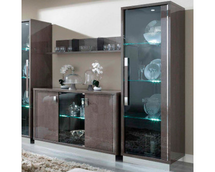 Camelgroup - Platinum 1-Glass Door China Cabinet with Dark Glass in Silver Birch