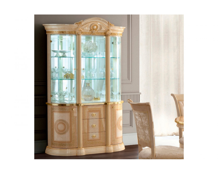 Camelgroup Aida 3-Door China Cabinet with 2 LED - Ivory