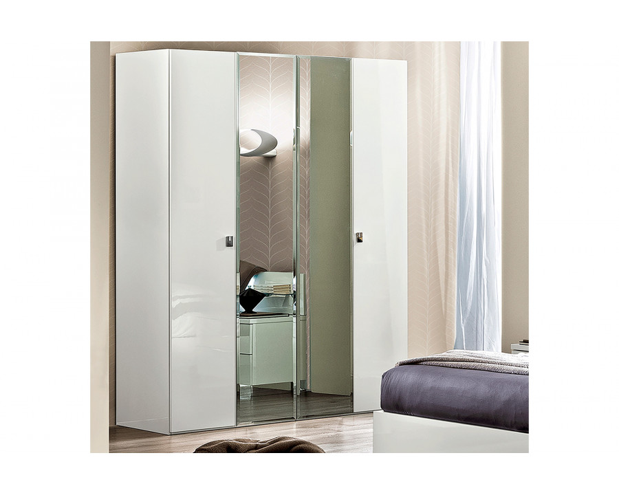 Camelgroup Onda 4-Door Wardrobe with Mirrors - White