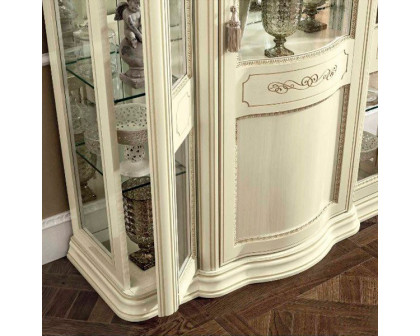 Camelgroup Torriani Day 3-Door China Cabinet with Mirrors - Ivory