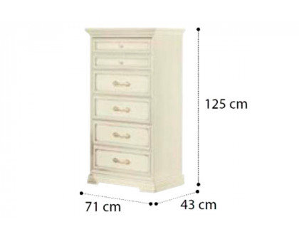 Camelgroup Torriani Night 6 Drawer Chest - Ivory