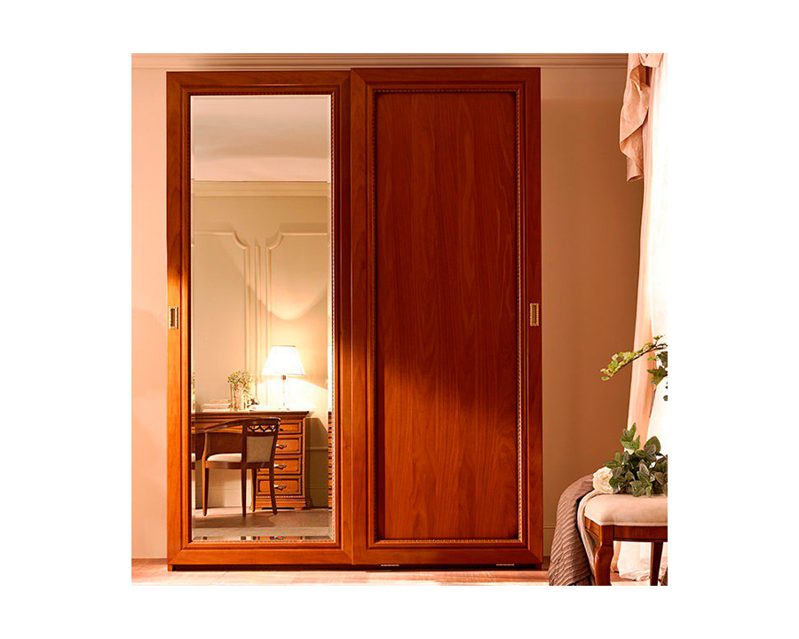 Camelgroup Torriani Night 2-Sliding Door Wardrobe with Piana Mirror - Walnut