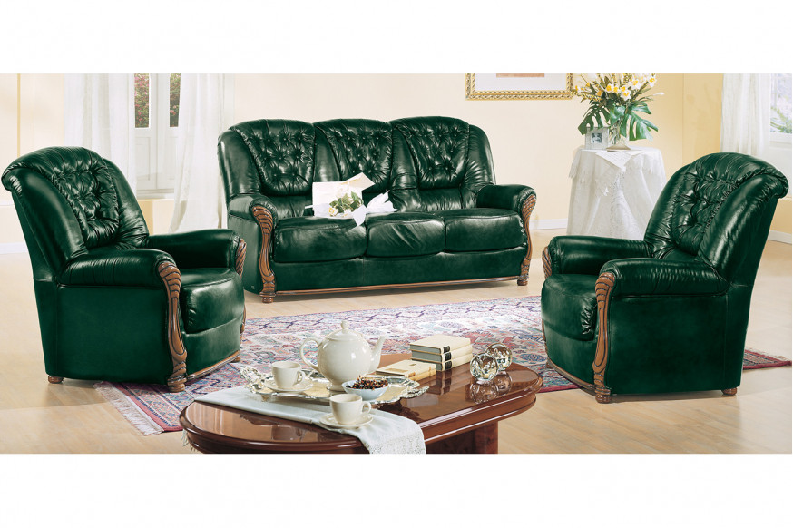 Camelgroup™ Leonardo Sofa with Swarovski - Green, Leather