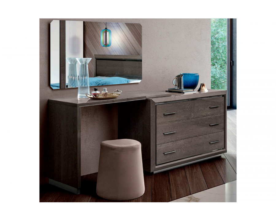 Camelgroup - Mirage Elite L-Shaped Toilet Table with Single Dresser in Silver Birch